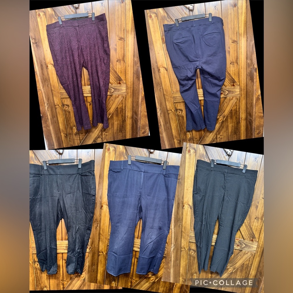 Lot of 5, the Allie lane Bryant dress pants and capris, GUC … all size 20